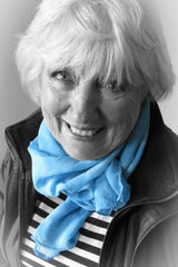 Long Blue And White Chiffon Scarf, Tie-Dyed, By Parade Handmade