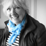 Long Blue And White Chiffon Scarf, Tie-Dyed, By Parade Handmade - Parade Handmade