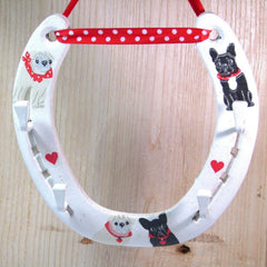 Lucky Horseshoe Key Holder with cool dogs, By Liffey Forge
