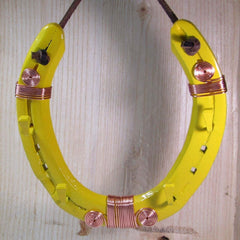 Lucky, Yellow Horseshoe Key Holder, By Liffey forge