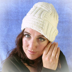 Luxurious Little Hat In Cream, Hats By Jo's Knits