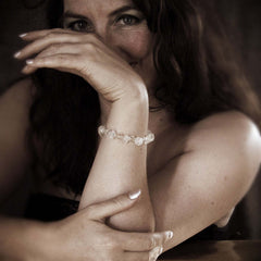 Luxurious Quartz Gemstone Bracelet With Silver Plated Clasp, By Lapanda Designs