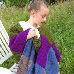 Luxury Aran Patchwork Throw, By Jo's Knits