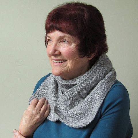 Mid Grey, Elegant, Hand Knitted Scarf,140cm x 18cm, By Jo's Knits - Parade Handmade