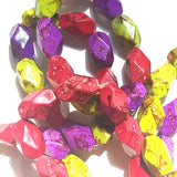 Multi-Coloured Big Zingy Summer Bracelet - Acrylic - Elastic - Purple Lime and Red, by Lapanda Designs - Parade Handmade Ireland