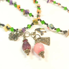 Multi-Coloured Charm Gemstone Necklace, By Lapanda Designs.