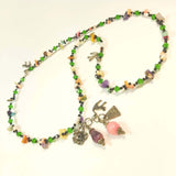 Colourful Gemstone Charm Necklace, By Lapanda Designs. Parade-Handmade