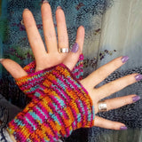 Multi-Coloured Seamless Wrist Warmers - 30% Wool - by Shoreline - Parade Handmade Newport Ireland