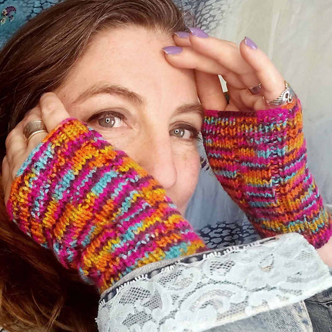 Multi-Coloured Seamless Wrist Warmers - 30% Wool - by Shoreline - Parade Handmade Ireland