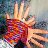 Multi-Coloured Seamless Wrist Warmers - 30% Wool - by Shoreline - Parade Handmade Co Mayo Ireland