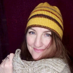 Mustard Reversable Hand Knitted Beanie by Shoreline