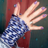 Navy and White Wrist Warmers - Seamless - 30% Wool - by Shoreline - Parade Handmade west of Ireland