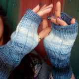 Ocean Blue Wrist Warmers - Seamless - 30% Wool - by Shoreline - Parade Handmade Newport Co Mayo