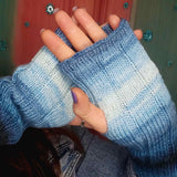 Ocean Blue Wrist Warmers - Seamless - 30% Wool - by Shoreline - Parade Handmade Co Mayo West of Ireland