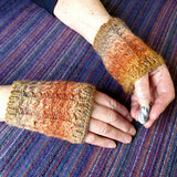Orange Aran Wrist Warmers - Seamless - 60% Wool - S/M - By Shoreline - Parade Handmade Ireland