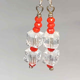 Orange and Clear Crystal Earrings, By Lapanda Designs - Parade Handmade Co Mayo