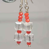 Orange and Clear Earrings, By Lapanda Designs - Parade Handmade