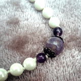 Pearl Necklace. Purple Agate Detail, by Lapanda Designs - Parade Handmade