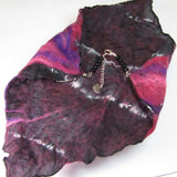 Pink And Black Felted Scarf SP Clasp, By Parade Handmade - Parade Handmade