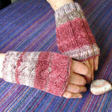 Pink Cable Aran Wrist Warmers - Seamless - 60% Wool - M - By Shoreline - Parade Handmade Co Mayo Ireland