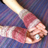 Pink Cable Aran Wrist Warmers - Seamless - 60% Wool - M - By Shoreline - Parade Handmade Ireland