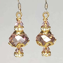 Pink Crystal Earrings - Vintage Affair - By Lapanda Designs