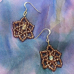 Pink Floral Boho Earrings by Lapanda Designs