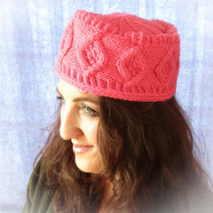 Pink Pill Box Style Wooly Hat, By Jo's Knits