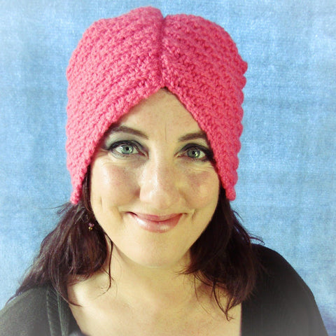 Pretty Pink Two-way, Turban Style Hat, By Jo's Knits - Parade Handmade