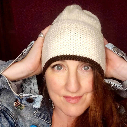 Pure Wool Unisex Cream Beanie Hat by Shoreline - Parade Handmade