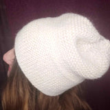 Pure Wool Unisex Cream Hand Knitted Beanie Hat - Large - Soft - by Shoreline - Parade Handmade West Ireland