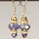 Purple Crystal Earrings, Vintage Affair Petites, by Lapanda Designs - Parade Handmade