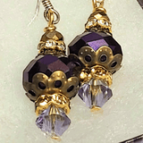 Purple Crystal Earrings with Bronze Detail - Vintage Affair - By Lapanda Designs - Parade Handmade Co Mayo West Ireland