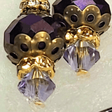 Purple Crystal Earrings with Bronze Detail - Vintage Affair - By Lapanda Designs - Parade Handmade Co Mayo Ireland