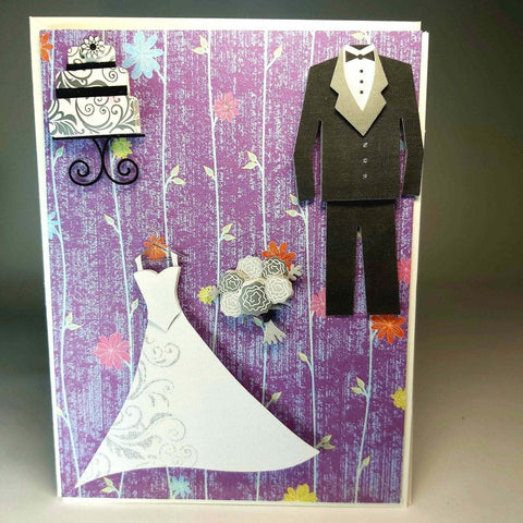 Purple Wedding Card Deluxe - Blank - By Ann Henrick - Parade Handmade