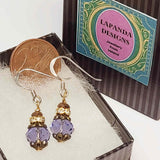 Purple and Bronze Crystal Earrings, Vintage Affair Petites, by Lapanda Designs - Parade Handmade Newport Co Mayo