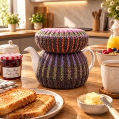 Quirky Handmade Tea Cosy, Multi-coloured Stripe, By Shoreline