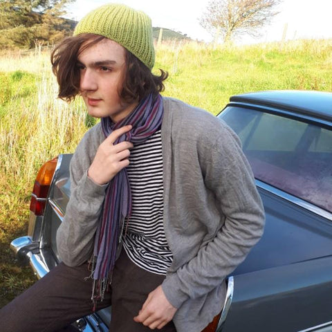 RA7 Beanie For Guys In Lime Green, By Rose Coen - Parade Handmade