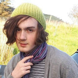 RA7 Beanie For Guys In Lime Green, By Rose Coen - Parade Handmade