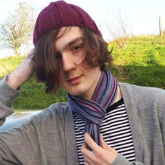 RA7 Beanie For Men In Plum , By Rose Coen