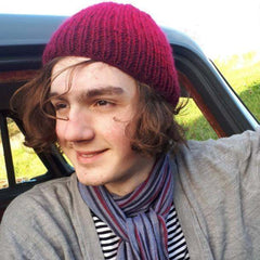 RA7 Beanie For Men In Red Tones, By Rose Coen
