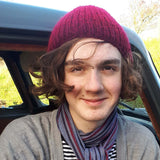 RA7 Beanie For Guys In Red Tones, By Rose Coen - Parade Handmade