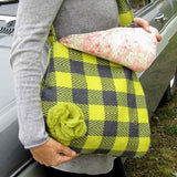 Recycled Wool Shoulder Bag in Grey and Yellow by Shoreline - Parade Handmade