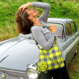 Recycled Wool Shoulder Bag in Grey and Yellow by Shoreline - Parade Handmade Newport Co Mayo