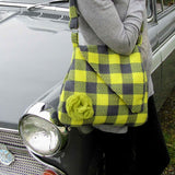 Recycled Wool Shoulder Bag in Grey and Yellow by Shoreline - Parade Handmade Co Mayo