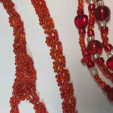 Red Lariat Beaded Necklace, Silk Strung, by Lapanda Designs - Parade Handmade Co. Mayo