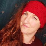 Red Cable Headband come Neck Warmer Hand Knitted by Shoreline - Parade Handmade West of Ireland
