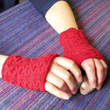 Red Cable Seamless Wrist Warmers - 60% Wool - S/M - By Shoreline - Parade Handmade Co Mayo