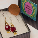 Red Crystal Earrings, Vintage Affair Petites, By Lapanda Designs - Parade Handmade Ireland 