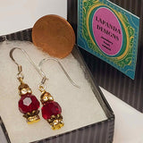 Red Crystal Earrings, Vintage Affair Petites, By Lapanda Designs - Parade Handmade Ireland 